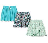 Amazon Essentials Jupe-Short en Maille avec Taille Élastique et Short Intégré Respirant Fille, Lot de 3, Bleu Sarcelle, 4 Ans