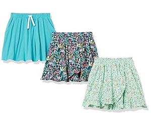 Amazon Essentials Jupe-Short en Maille avec Taille Élastique et Short Intégré Respirant Fille, Lot de 3, Bleu Sarcelle, 9 Ans