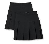Amazon Essentials Jupe-Short Plissée pour Uniforme Fille, Lot de 2, Noir, 8 Ans