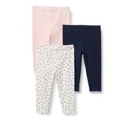 Amazon Essentials Legging Bébé Fille, Lot de 3, Bleu Marine/Points/Rose Pâle, 24 mois
