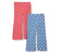 Amazon Essentials Legging Évasé Coupe Ajustée en Tricot Fille, Lot de 2, Bleu Posey Floral/Rose Incandescent Posey Floral, 9-10 Ans