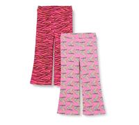 Amazon Essentials Legging Évasé Coupe Ajustée en Tricot Fille, Lot de 2, Rose Léopard/Rose Zèbre, 12-14 Ans