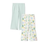 Amazon Essentials Legging Évasé Coupe Ajustée en Tricot Fille, Lot de 2, Vert Menthe Pâle/Nature, 7-8 ans