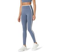 Amazon Essentials Legging Long d’Entraînement et de Yoga Active FormFlex Ultra Doux avec Bordure Contrastante, Taille Haute, Entrejambe de 70cm Femme, Blanc/Gris Ardoise, M