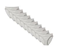 Amazon Essentials Lot de 10 Culottes Classiques, à Coupe Haute, en Coton pour Femme, Gris Medio Mezcla, Taille S