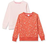 Amazon Essentials Lot de 2 Pulls en Polaire à col Ras-du-Cou pour Petite Fille, Rose Clair/Orange Floral, 2 Ans