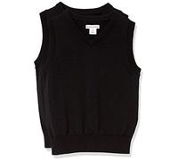 Amazon Essentials Lot de 2 uniformes en coton à col en V pour tout-petit garçon, noir, 3 ans