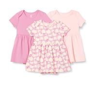 Amazon Essentials Lot de 3 Bodies à Manches Courtes pour bébé Fille, Rose/Pomme, 18 Mois