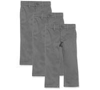 Amazon Essentials Lot de 3 pantalons chino kaki, coupe droite, à devant plat, pour garçon, gris, 3 ans