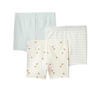 Amazon Essentials Lot de 3 Shorts de Cyclisme pour bébé Fille, Vert Menthe pâle/Abeilles/Rayures françaises, 6 à 9 Mois