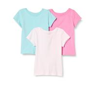Amazon Essentials Lot de 3 t-shirts à manches courtes pour fille (anciennement Spotted Zebra), bleu aqua/rose/blanc, 9 ans
