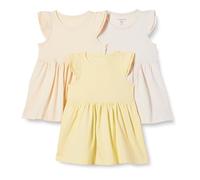 Amazon Essentials Lot de 3 Tuniques à Volants en Jersey pour Fille, Beige/Avoine chiné/Jaune Pastel, Taille XL