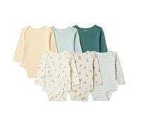 Amazon Essentials Lot de 6 bodies à manches longues pour bébé unisexe, multicolore/miel, prématuré
