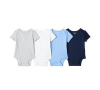 Amazon Essentials Lot de 8 bodies à manches courtes pour bébé garçon - Bleu/gris chiné clair - Unisexe - Prématuré