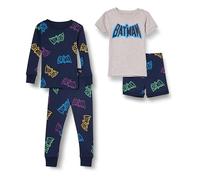 Amazon Essentials Lot de Pyjamas en Coton, Coupe Ajustée Mixte Enfante, Logo Batman - Enfants, 11-12 ans