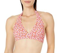 Amazon Essentials Maillot de Bain Bikini à Nouer au Niveau du Cou offrant Un léger Soutien de la Poitrine (Grandes Tailles Disponibles) Femme, Pêche Pâle Micro-Fleuri, 48