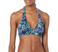 Amazon Essentials Maillot de Bain Bikini à Nouer au Niveau du Cou offrant Un léger Soutien de la Poitrine (Grandes Tailles Disponibles) Femme, Bleu Profond Motif Cachemire, 40