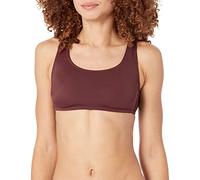 Amazon Essentials Maillot de Bain Crop Top à Col Rond Femme, Brun Profond, 46