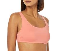 Amazon Essentials Maillot de Bain Crop Top à Col Rond Femme, Rose Corail, 46