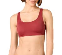 Amazon Essentials Maillot de Bain Crop Top à Col Rond Femme, Rouge Brique, 46