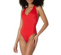 Amazon Essentials Maillot de Bain Une pièce Style Halter Femme, Rouge Coquelicot Vif, 48