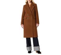 Amazon Essentials Manteau Long à Double Boutonnage en Laine Mélangée, Coupe Décontractée Femme, Caramel Chiné, XXL