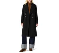 Amazon Essentials Manteau Long à Double Boutonnage en Laine Mélangée, Coupe Décontractée Femme, Noir, XXL