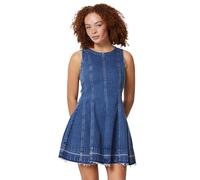Amazon Essentials Mini robe ajustée et évasée en jean Femme, Bleu Moyen Vintage, 42