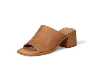 Amazon Essentials Mules à Talons carrés Femme, Havane Simili Micro Suède, 38.5 EU