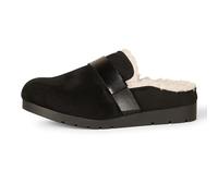 Amazon Essentials Mules Dos Nu en Mousse à mémoire de Forme en Peau de Mouton pour Femme, microsuède Noir, Pointure 12