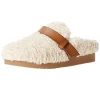 Amazon Essentials Mules en Peau de Mouton et Mousse à Mémoire de Forme, ne Couvrent Pas l’arrière de la Cheville Femme, Ivoire Havane Shearling, 43 EU
