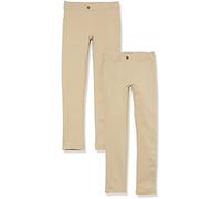 Amazon Essentials Pantalon à Coupe ajustée en Tissu Ponte tricoté - Uniforme Fille, Lot de 2