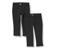Amazon Essentials Pantalon à coupe ajustée en tissu ponte tricoté - Uniforme Fille, Lot de 2, Noir, 10 ans