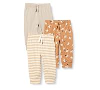 Amazon Essentials Pantalon à Enfiler en Coton Mixte Bébé, Lot de 3, Lion et Poney/Rayures/Taupe, 24 mois