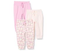 Amazon Essentials Pantalon à Enfiler en Coton Mixte Enfante, Lot de 3, Pommes/Rose, 4 ans