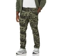 Amazon Essentials Pantalon Cargo de Travail Extensible, Coupe Droite (Disponible en Grande Taille) Homme, Vert Camouflage, 30W / 34L