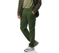 Amazon Essentials Pantalon Cargo de Travail Extensible, Coupe Droite (Disponible en Grande Taille) Homme, Olive Foncé, 33W / 28L