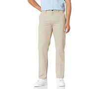 Amazon Essentials Pantalon Chino sans Pince Infroissable Coupe Ajustée Homme, Brun Kaki, 31W / 34L
