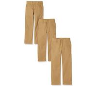 Amazon Essentials Pantalon Chino Coupe Droite Uniforme Garçon, Lot de 3, Brun Kaki Foncé, 9 ans