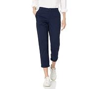 Amazon Essentials Pantalon Chino Court et Extensible, Taille Mi-Haute, Coupe Cintrée et Jambes Fuselées (Disponible en Grandes Tailles) Femme, Bleu Marine, 36