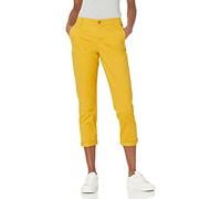 Amazon Essentials Pantalon Chino Court et Extensible, Taille Mi-Haute, Coupe Cintrée et Jambes Fuselées (Disponible en Grandes Tailles) Femme, Jaune Foncé, 42