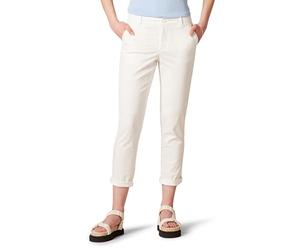 Amazon Essentials Pantalon Chino Court et Extensible, Taille Mi-Haute, Coupe Cintrée et Jambes Fuselées (Disponible en Grandes Tailles) Femme, Blanc, 68 Grande taille