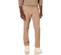 Amazon Essentials Pantalon Chino Décontracté Gardant son Extensibilité Toute la Journée, Coupe Ajustée Homme, Brun Kaki Foncé, 33W / 32L