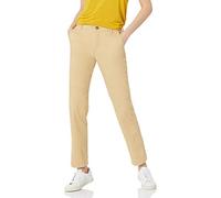Amazon Essentials Pantalon chino en sergé extensible pour femme, coupe ajustée, jambe droite, marron kaki, taille 48