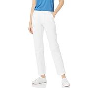 Amazon Essentials Pantalon Chino en Textile Sergé Extensible à Coupe Ajustée et Jambe Droite Femme, Blanc, 46