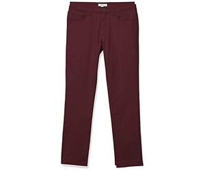 Amazon Essentials Pantalon Chino Extensible et Confortable à 5 Poches, Coupe Skinny Homme, Bordeaux, 40W / 36L