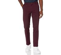 Amazon Essentials Pantalon Chino Extensible Style décontracté Coupe Droite Homme, Bordeaux, 34W / 32L
