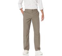 Amazon Essentials Pantalon Chino Infroissable sans Pinces Coupe Classique (Grandes Tailles Disponibles) Homme, Brun Foncé, 52W / 28L
