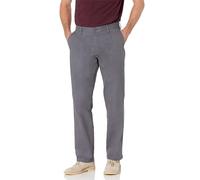 Amazon Essentials Pantalon Chino Infroissable sans Pinces Coupe Classique (Grandes Tailles Disponibles) Homme, Charbon, 52W / 28L