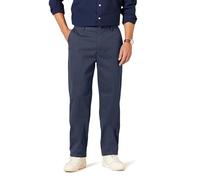 Amazon Essentials Pantalon Chino Infroissable sans Pinces Coupe Classique (Grandes Tailles Disponibles) Homme, Bleu Marine, 52W / 30L